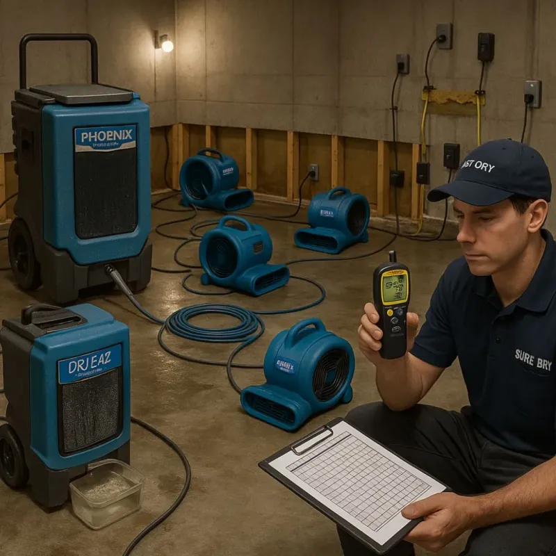Structural Drying and Dehumidification process in Hendersonville, TN